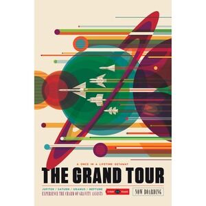 The Grand Tour Retro Space Travel Poster Jupiter Saturn Uranus‎ Neptune